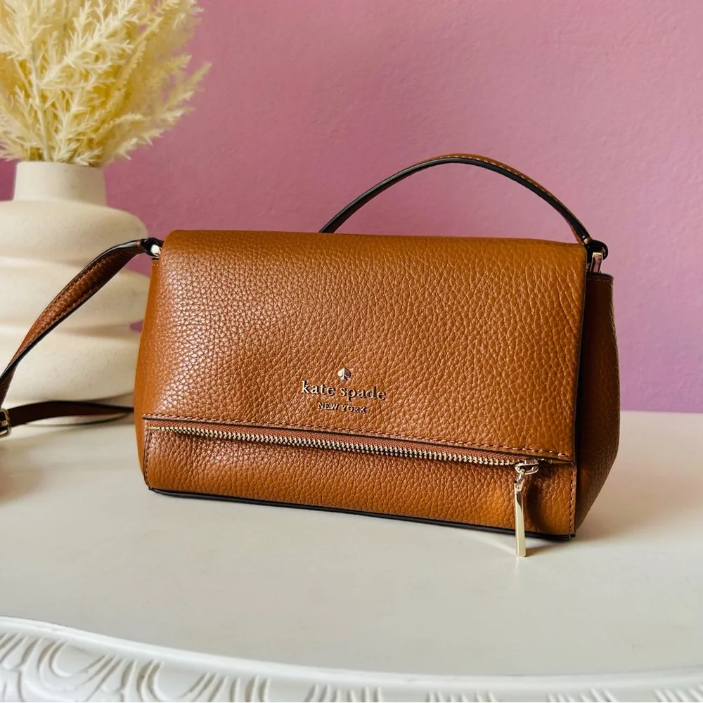 kate spade New York Tan Pebbled Leather Crossbody Bag - Picture 2 of 8